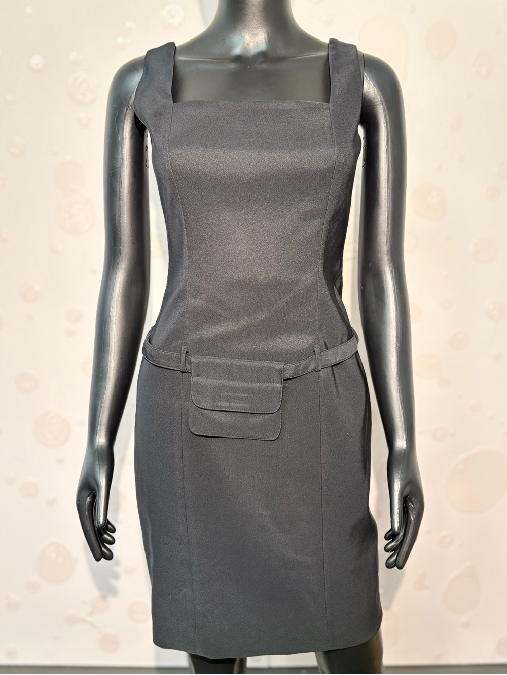Vintage Laundry by Shelli Segal Belted Sheath Minidress with Waist Pouch - Black